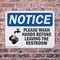 Signmission Please Wash Hands Before Leaving Restroom, 10 in W x Rectangle, Plastic OS-2PACK-NS-P-710-L-16369 - alternate 5